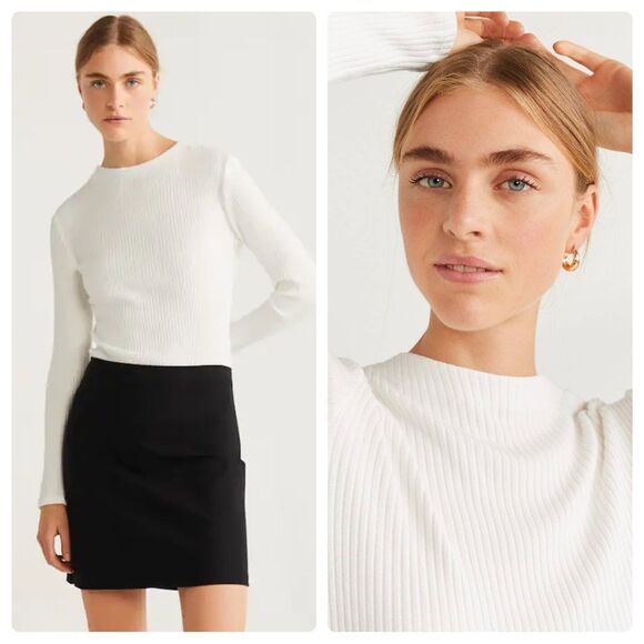 Mango Combination Dress Ribbed New - Picture 1 of 8